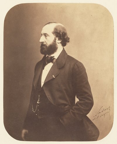 エミール・オジェの肖像 1820-1889、1857年。 作： Gaspard Félix Nadar