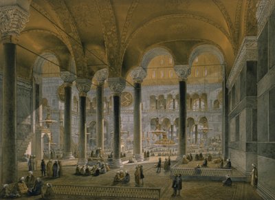 ハギアソフィア、プレート6：北の身廊、ルイスハゲ（1806-85）によって彫刻された1852 作： Gaspard Fossati