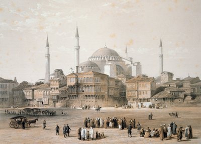 復元前のアヤソフィア（25版）、ルイスハゲ（1806-85）によって彫刻され、1852年に発行 作： Gaspard Fossati