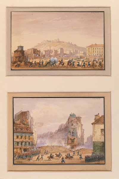 1848年6月のクロスサンラザールへの攻撃とフォーブルサンアントワーヌの入口でのバリケードへの襲撃（1839-1913）1848年6月25日 作： Gaspard Gobaut