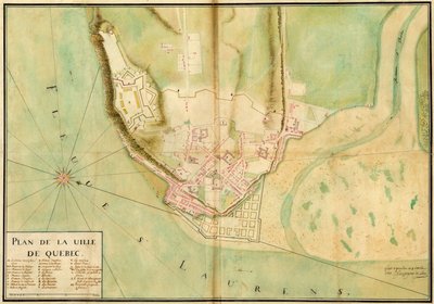 ガスパール＝ジョセフ・ショセグロ・ド・レリー、ケベック市の平面図、1727年 作： ガスパールジョセフシャセグロデリー