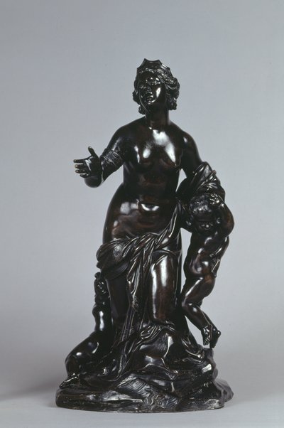 ラトナとその子供たち、アポロとダイアナ 1671年頃 （ブロンズ、ラッカー仕上げのパティナ 作： Gaspard Marsy