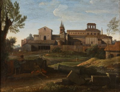 サン・ジョバンニ・イン・ラテラノを望むイタリア風風景」1672年～75年（油彩・キャンバス 作： Gaspard Poussin Dughet