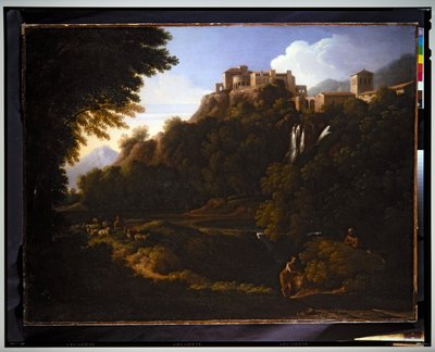 風景 - ローマ時代のカンパーニャの滝 作： Gaspard Poussin Dughet