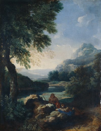 羊飼いのいる風景》1660年頃 油彩・カンヴァス 作： Gaspard Poussin Dughet