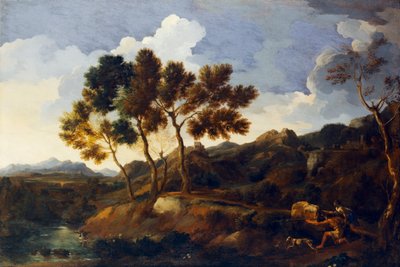 スポーツマンのいる風景c.1636-39（キャンバスに油彩） 作： Gaspard Poussin Dughet