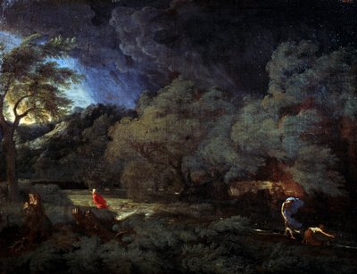 嵐の風景（油彩・キャンバス 作： Gaspard Poussin Dughet
