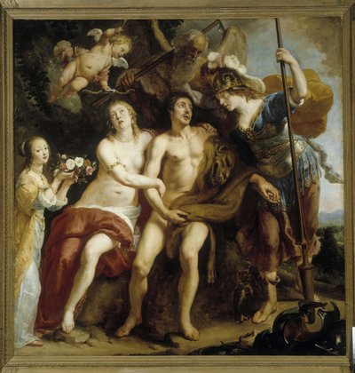 ヘラクレス、オンファレ、ミネルバ 作： Gaspard de Crayer