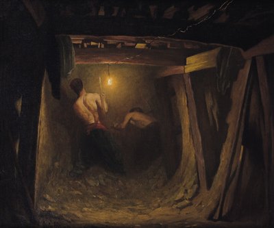 エトワール広場下の地下鉄での作業、1899年 作： Gaston Brun