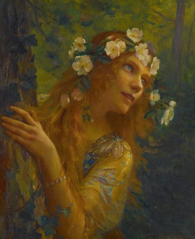 油絵 Gaston Bussiere_ロメオとジュリエット ma2546-