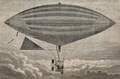 プロペラ付きの電気気球、ガストン (18473-1899) とアルバート ティサンディエ (1839-1906) によるプロトタイプ、パリ、フランス、L