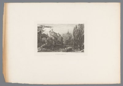 サリンズ近くの小川の眺め Le ruisseau à Salins (オブジェクトのタイトル) 1875 年のフランスのエッチング (シリーズ タイトル) L