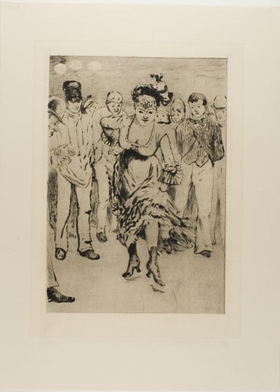 アソモワールの皿（見物人の輪の中で踊る女性） 作： Gaston La Touche