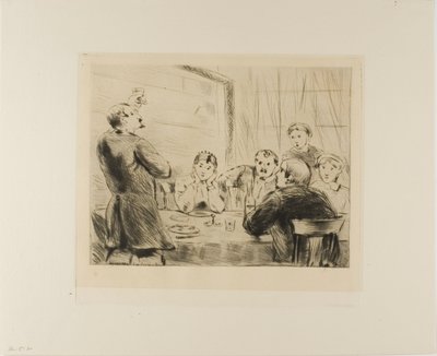 ラソモワールの皿（5人のテーブルで乾杯する男性） 作： Gaston La Touche