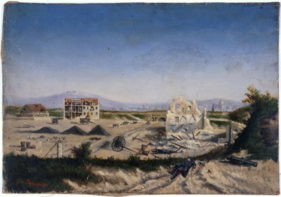 1870年戦争中のヴァンヴ砦、1870年頃（油彩・カンヴァス） 作： ガストン・ド・ラペリエール