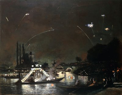 7月14日の夜のパリ。 7月の夜のパリXIV、 作： Gaston de Latouche
