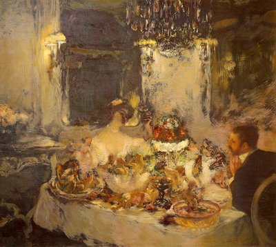 シャンパーニュ」ガストン・ラ・トゥーシュ（1851-1913）作、油彩・キャンバス 作： Gaston de la Touche