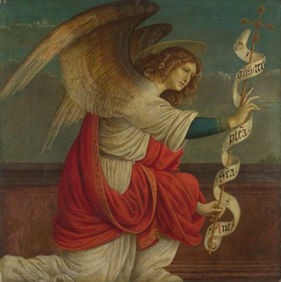 祭壇画の大天使ガブリエルパネル：受胎告知、1511年以前 作： Gaudenzio Ferrari