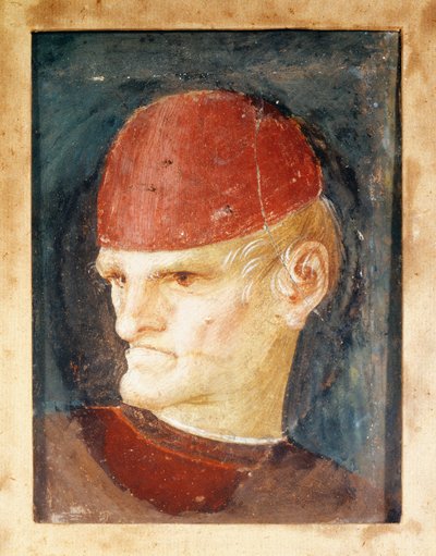 イタリア、ヴァラッロ、頭部のフレスコ画の断片 作： Gaudenzio Ferrari