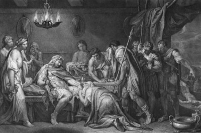 プリアモス、ヘクトールの死体、ドメニコクネゴ、1764年 作： Gavin Hamilton