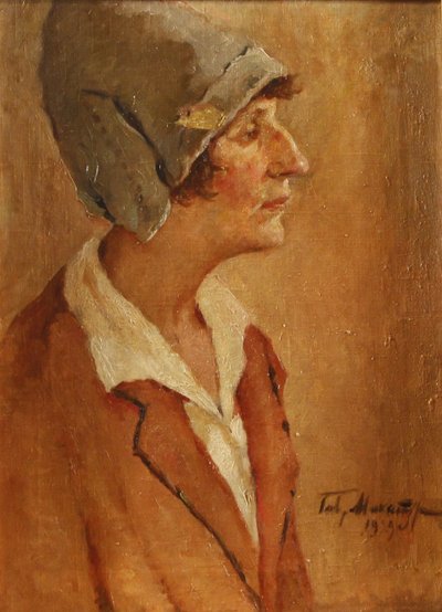 詩人アンナ・アフマートヴァの肖像 1889-1966年、1929年 作： Gavriil Petrovich Makaturin