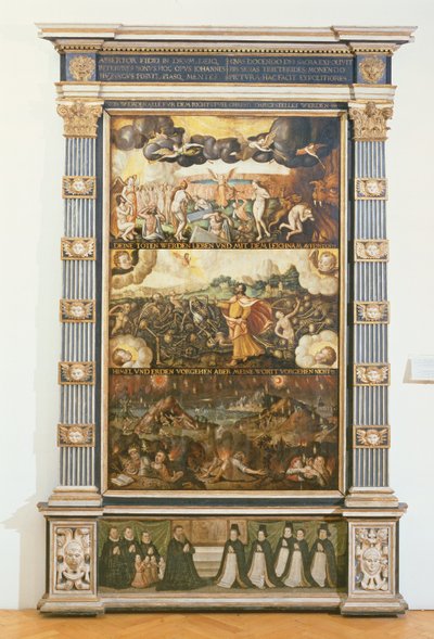 第6シールの開始、エゼキエルズビジョンと最後の審判、1584 作： Gdansk School