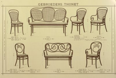 Thonet Brothersのチェアとソファのカタログ、オーストリア、図面 作： トーネット兄さん