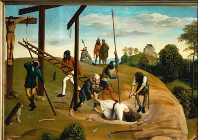 ゴルガータ（オーク材に描かれた絵） 作： Geertgen tot Sint Jans