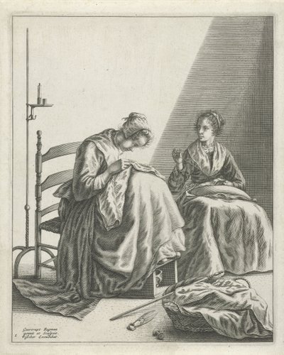 裁縫をする 2 人の女性 作： Geertryut Roghman