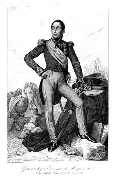 エマニュエル、1766年から1847年のグルシー侯爵、1839年フランスの将軍と元帥。 作： Geille