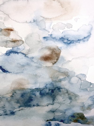 青と茶色の抽象的な空 作： Gemma Bardot