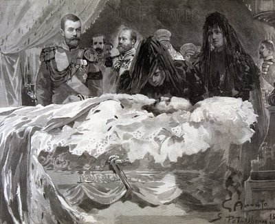 皇帝アレクサンドル 3 世の死、1894 年 11 月。 作： Gennaro Amato