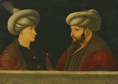 若い高官とのスルタンメフメド2世の肖像画 作： Gentile Bellini