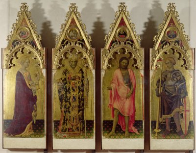 Quaratesi Polyptychからの4人の聖人：メアリーマグダレン、聖ニコラス、聖ヨハネおよび洗礼者ヨハネ、1425（パネル上のテンペラ）（詳細は85683および85684を参照） 作： Gentile da Fabriano