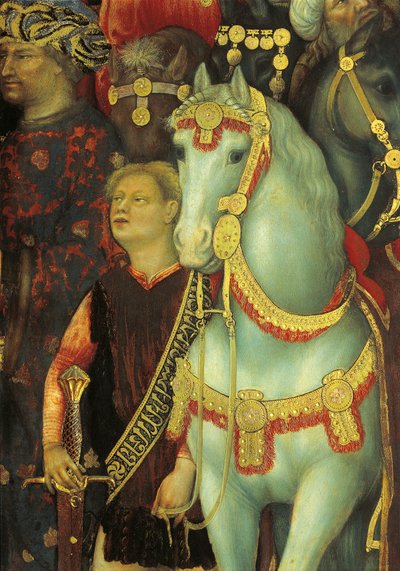 マギの崇拝、馬のディテール 作： Gentile da Fabriano