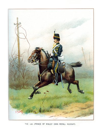 第10のプリンスオブウェールズがロイヤルハサーを所有、c1890。 作： Geoffrey Douglas Giles