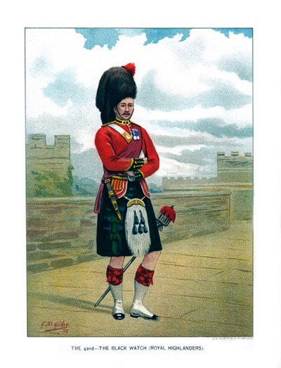 第42回、ブラックウォッチロイヤルハイランダーズ、c1890。 作： Geoffrey Douglas Giles