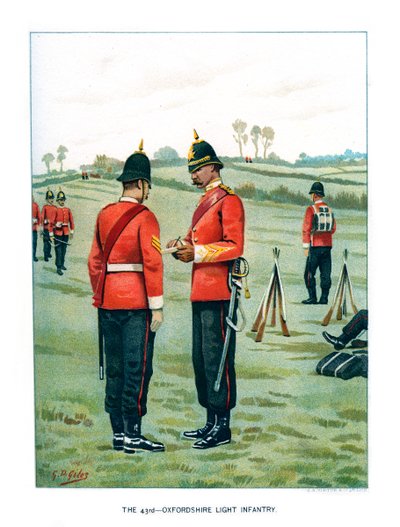第43オックスフォードシャー軽歩兵、c1890。 作： Geoffrey Douglas Giles