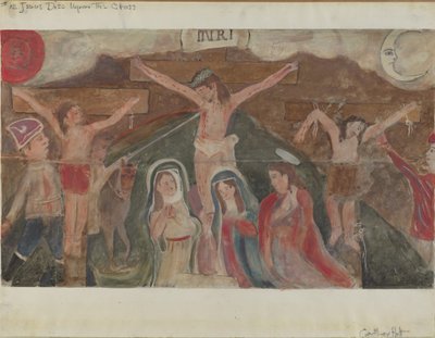 十字架の駅 No. 12: イエスは十字架で死ぬ、c. 1936年。 作： Geoffrey Holt