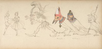 人物と鳥のフリーズ、19世紀。 作： Geoffrey Liddell Johnstone