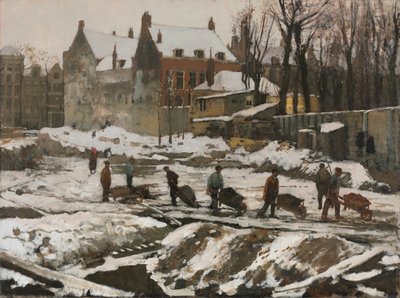 アムステルダムの建設現場、1902年頃（油彩・布地） 作： Georg Hendrik Breitner