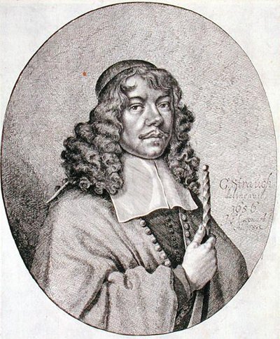 ガブリエル・シュッツ（1585-1672）の肖像をヨハン・フリードリヒ・レオナート（1633-80）が1668年に彫ったもの。 作： Georg (after) Strauch