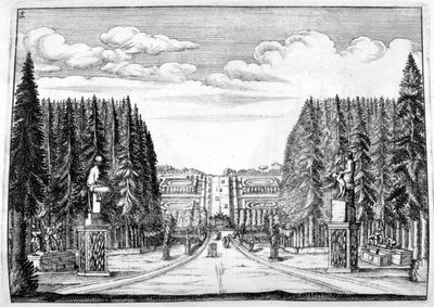 シャトーと庭園のデザイン、1664 作： Georg Andreas Bockler