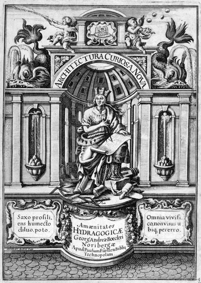 好奇心旺盛な新建築の表紙、1664年 作： Georg Andreas Bockler
