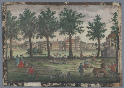 ハーグのホフヴァイヴァーの眺め Prospect des Weihers gegen Hof anzusehen, zu Grafenhaag 作： Georg Balthasar Probst (possibly)