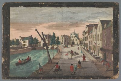 デルフトのロッテルダム港とケテル港の眺め Prospect der Ketel bey dem Rotterdammer Thor, innerhalb der Stadt Delft 作： Georg Balthasar Probst (possibly)