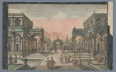 コンスタンティノープルのヒノキ園に向かう大通りの眺め Lust-Gänge des Groß-Sultans gegen dem Cypressen Garten 作： Georg Balthasar Probst (possibly)