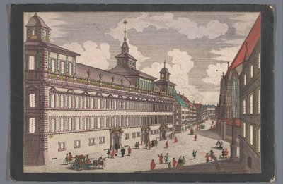 ニュルンベルクの市庁舎の眺め Das Rathhauss zu Nürnberg gegen dem Marckt 作： Georg Balthasar Probst (possibly)