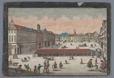 南側から見たヴロツワフの塩の広場の眺め Der Saltz Ring, orer Plaz in Breslau gegen Mittag anzusehen (オブジェクトのタイトル) 作： Georg Balthasar Probst (possibly)