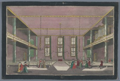 ザイストの Kerk van de Broedergemente の内部の眺め ゼイスト・フォン・インネンの兄弟共同体の集会所 作： Georg Balthasar Probst (possibly)